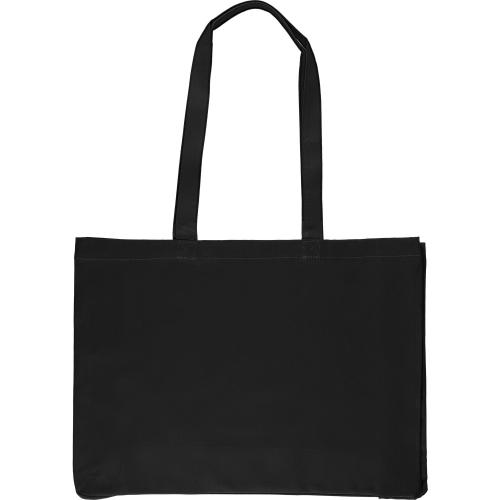 Oeko-Tex pamut bevásárlótáska, 220 g/m2, fekete