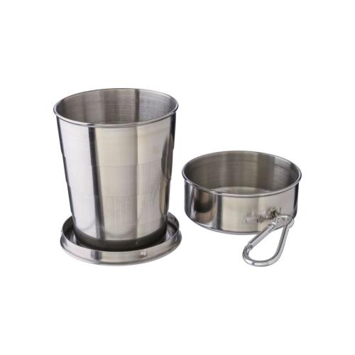 Rozsdamentes acél összehajtható pohár, ezüst