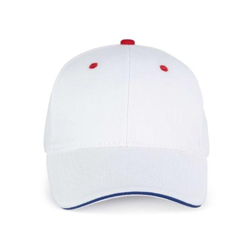 Kup Orlando 6 paneles sapka, White/Royal Blue/Red, U