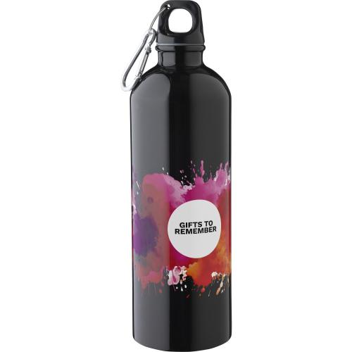 Újraacél kulacs, 750 ml, fekete