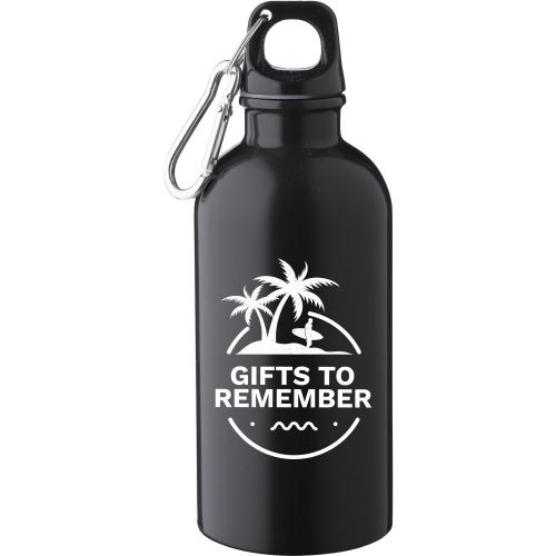 Újraacél kulacs, 400 ml, fekete