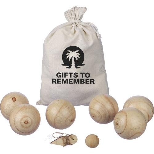 Fa labdajáték készlet, barna