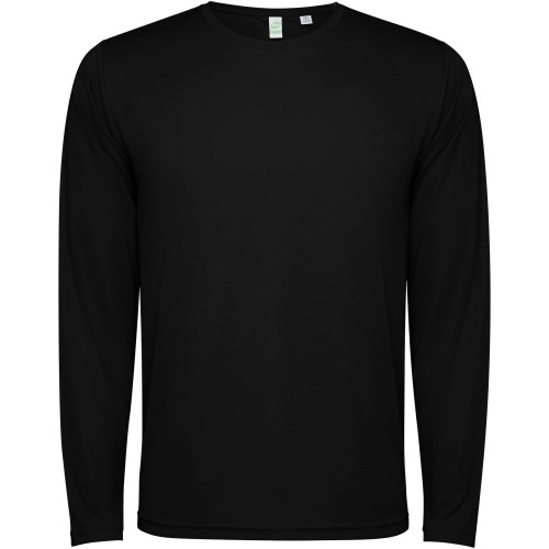 Roly Estoril hosszúujjú unisex póló, fekete, L