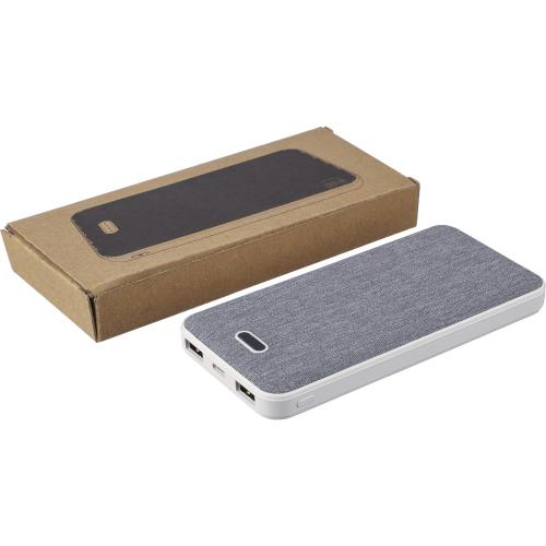 ABS powerbank, 10 000 mAh, fehér