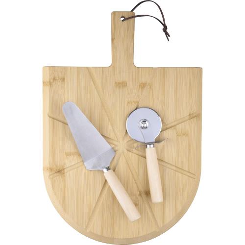 Bambusz pizzakészlet, barna