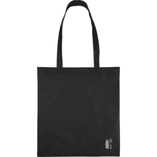Nemszőtt bevásárlótáska újrahasznosított anyagból, fekete