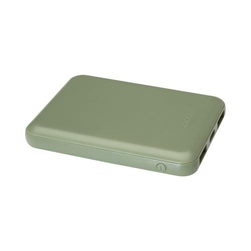 Asama újrahasznosított műanyag powerbank, 5000 mAh, zöld