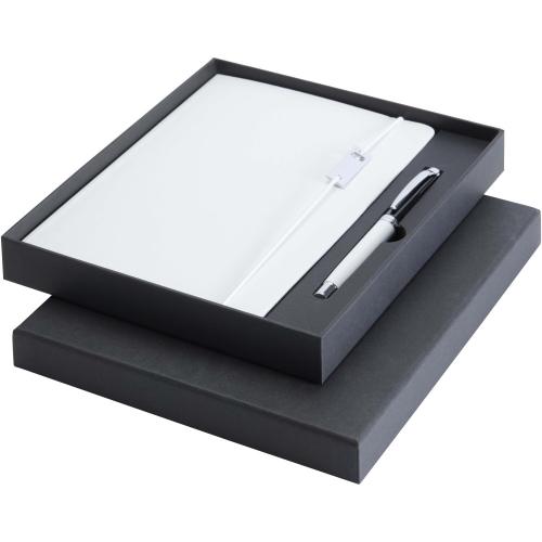 Legato Elegance A5-ös füzet rollerballal, fehér/fekete