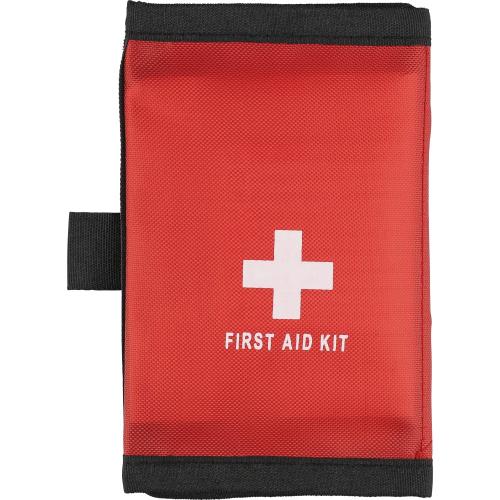 Elsősegély-készlet RPET tartóban, piros
