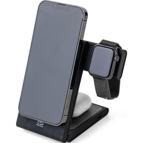 Vezeték nélküli mágneses töltő, újraműanyag, fekete