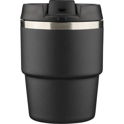 Duplafalú újraacél pohár, 175 ml, fekete