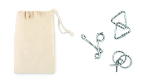 3 fém ördöglakat fejtörő játék