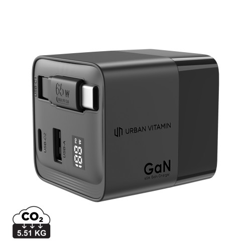 Urban Vitamin Mendocino 65 W-os GaN töltő kihúzható kábel