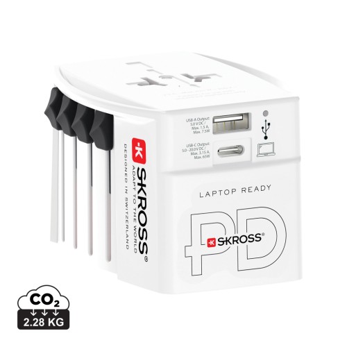 SKROSS világjáró adapter MUV 65 W PD USB-C kábellel