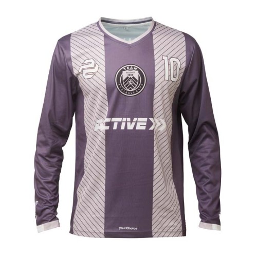 V-nyakú, hosszú ujjú sport mez