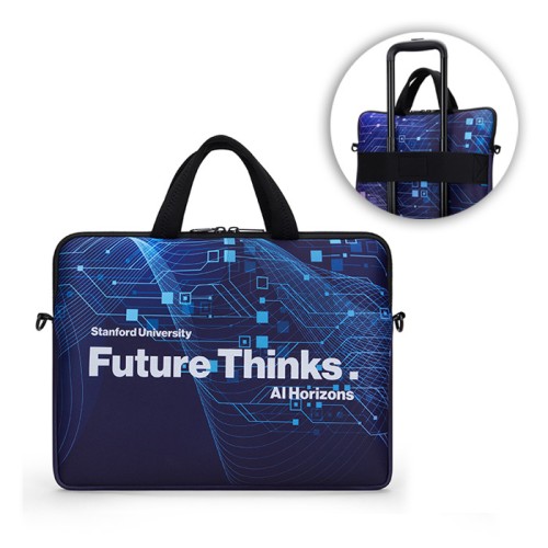 Szublimált, cipzáras neoprén laptop tok bőröndre illeszkedő pánttal.