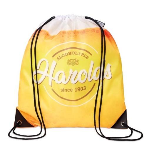 rPET húzózsinóros táska PU megerősített sarkokkal