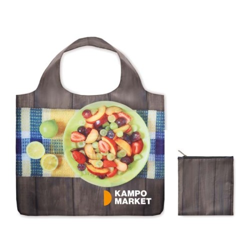 XL rPET összehajtható bevásárlótáska tokkal.