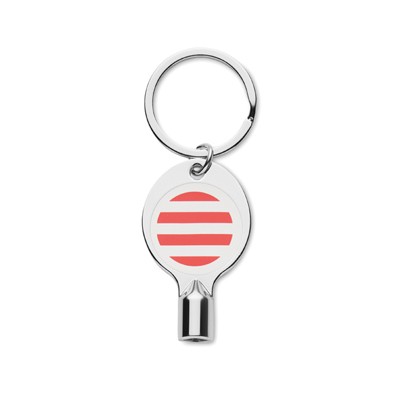 Szelepállító funkcióval ellátott kulcstartó, egy vagy két oldalon 4 szín kolor nyomtatott logóval