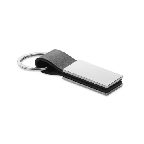 PU kulcstartó emblémázott fémlemezzel