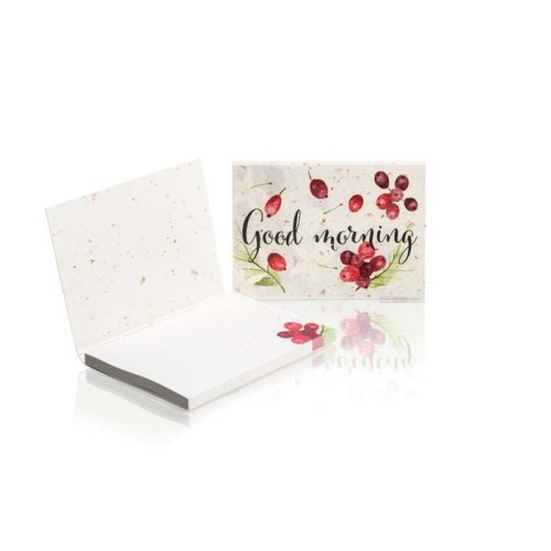 Puha kávépapír borítójú, öntapadós jegyzetelő újrahasznosított lapokkal (EU-ban gyártva)