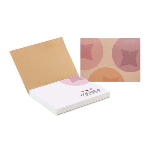 Puha újrahasznosított papír borítójú, öntapadós jegyzetelő 100 lappal (EU-ban gyártva)