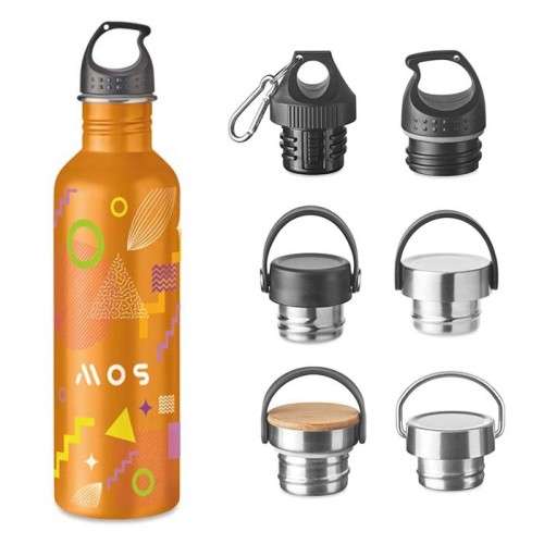 750 ml-es, egyedi Pantone színű, szimplafalú rozsdamentes acél palack.