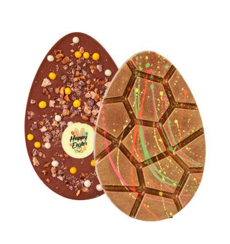 XL belga csokoládé húsvéti tojás logóval.