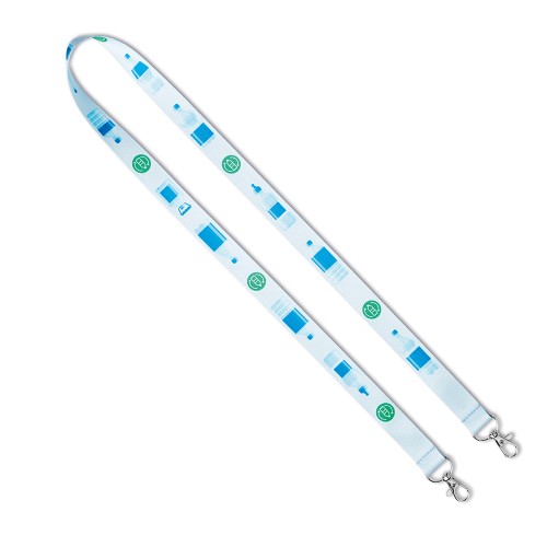 RPET szublimációs nyakpánt 2 fém karabinerrel.