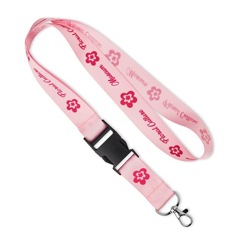 Levehető csatos, szatén szitanyomott nyakpánt.