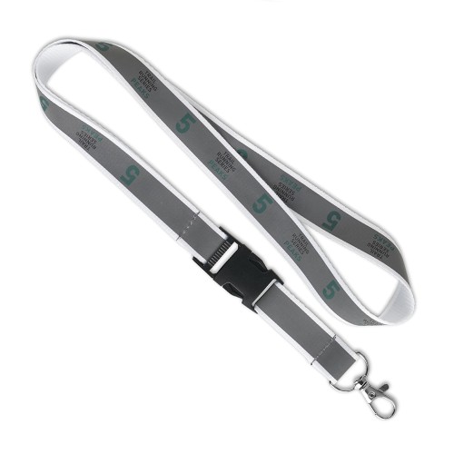 Levehető csatos, poliészter nyakpánt fényvisszaverő réteggel.