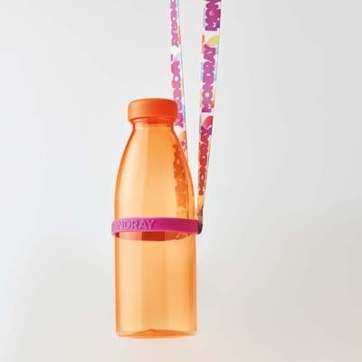 Szublimált poliészter palack- és pohártartó nyakpánt.