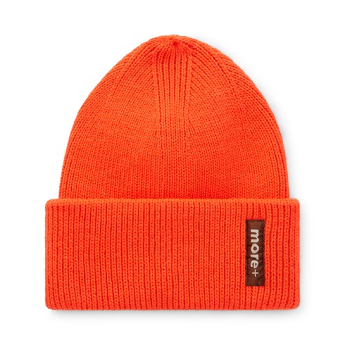 Egyrétegű, bordázott, RPET kötött sapka széles mandzsettával.