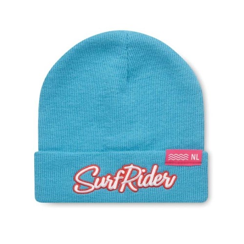 Egyszínű, duplarétegű rPET, mandzsettás kötött sapka.