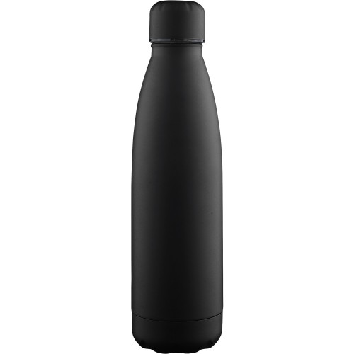 Újrahaszanosított, duplafalú ivópalack, 500 ml, fekete