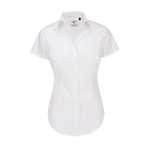 B&C HERITAGE rövidujjú női ing, White, XS