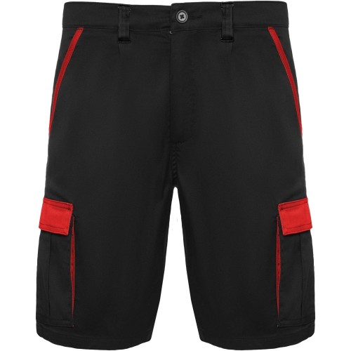 Roly Salton munkavédelmi rövidnadrág, Black, Red, S