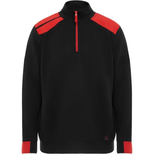 Roly Maverick cipzáras pulóver, Black, Red, 3XL