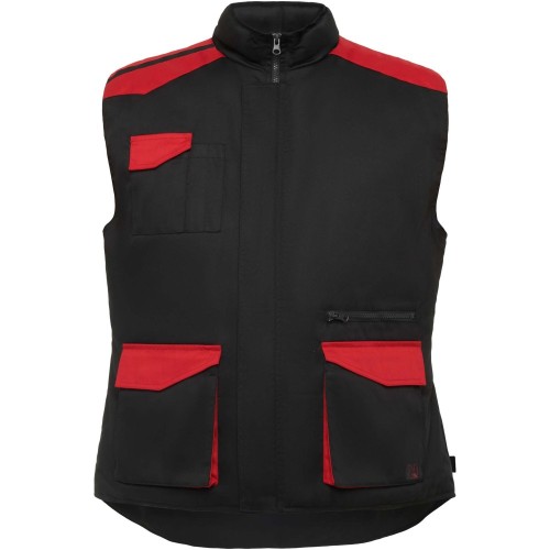 Roly Armada munkavédelmi mellény, Black, Red, M