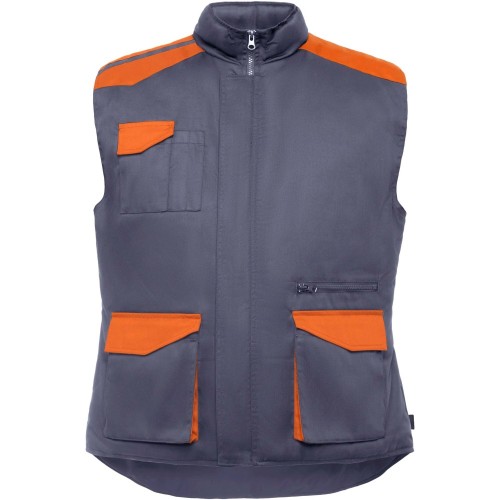Roly Armada munkavédelmi mellény, Lead, Orange, 2XL