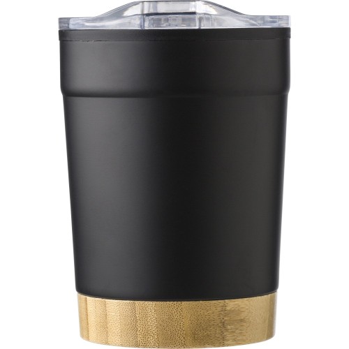 Rozsdamentes acél utazópohár, 300 ml, fekete