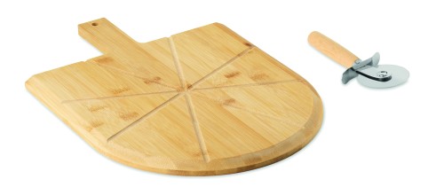 Bambusz pizzadeszka és vágó