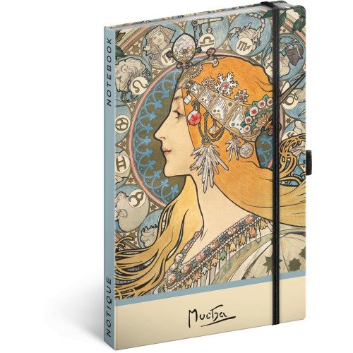 Notesz Alphonse Mucha ? Zodiac, dotted, 13 x 21 cm