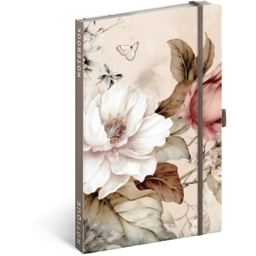 Notesz Powder Flower, lined, 13 x 21 cm