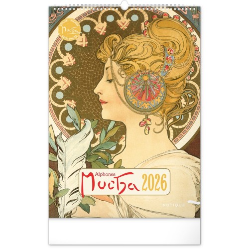 Falinaptár Alphonse Mucha 2027, 33 × 46 cm