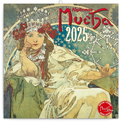 Lemeznaptár Alphonse Mucha 2027, 30 × 30 cm