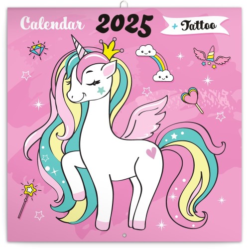 Lemeznaptár Happy Unicorns 2027, 30 × 30 cm