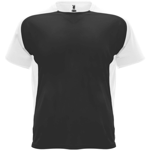 Roly Bugatti rövid ujjú uniszex sportpóló, solid black, white, 2XL