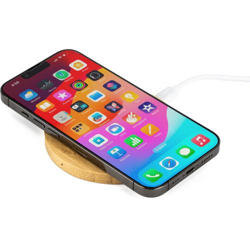 Vezeték nélküli bambusz gyorstöltő, barna