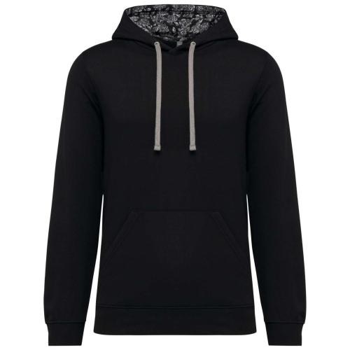 UNISEX KONTRASZTOS MINTÁJÚ KAPUCNIS PULÓVER